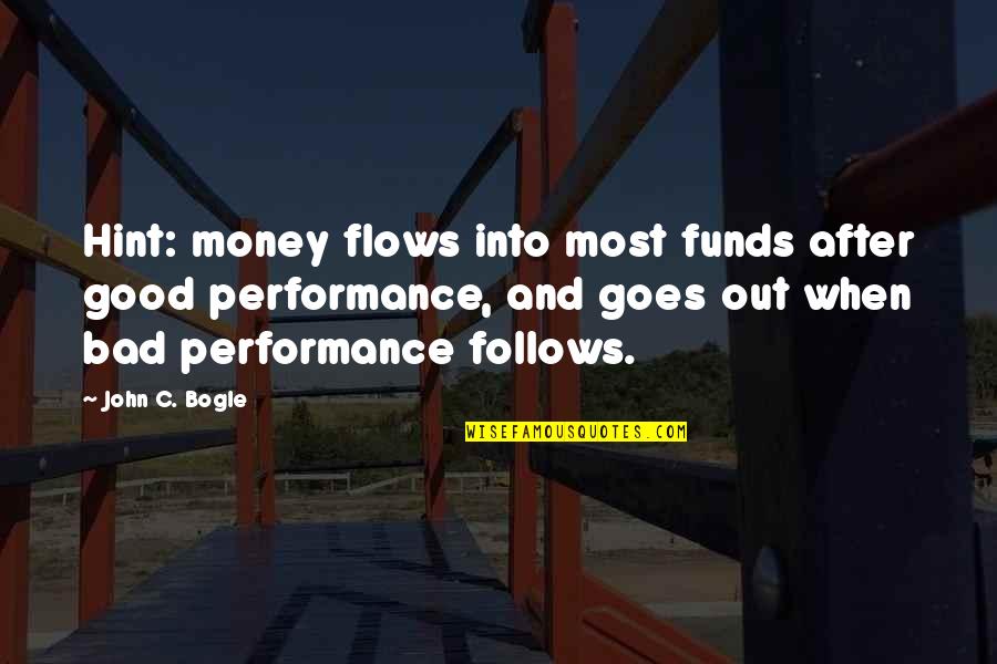 Hint Quotes By John C. Bogle: Hint: money flows into most funds after good