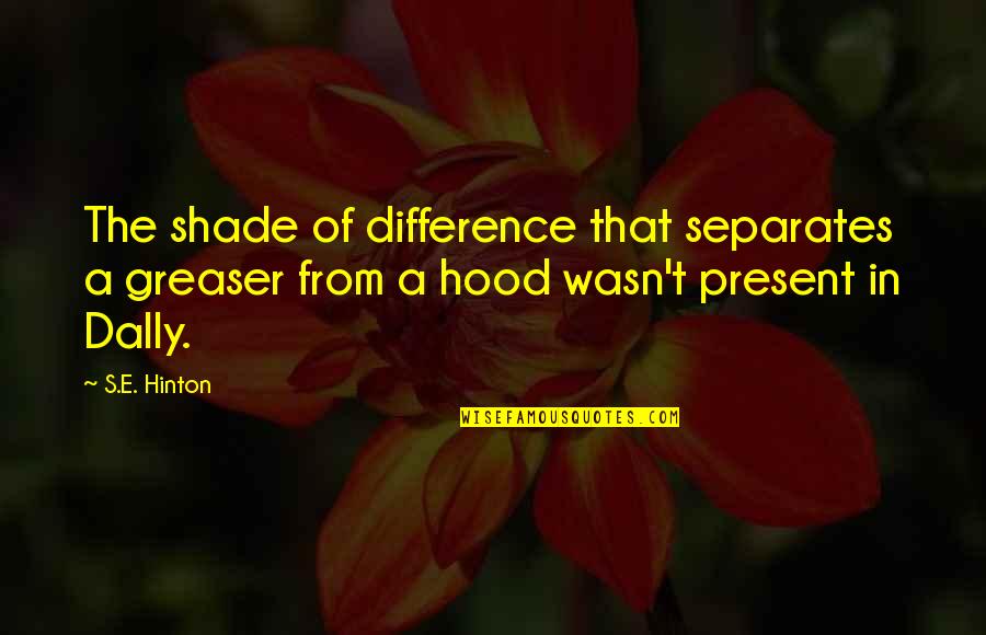 Hinton's Quotes By S.E. Hinton: The shade of difference that separates a greaser