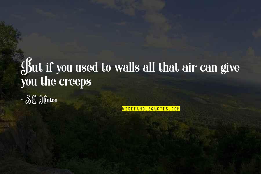 Hinton's Quotes By S.E. Hinton: But if you used to walls all that