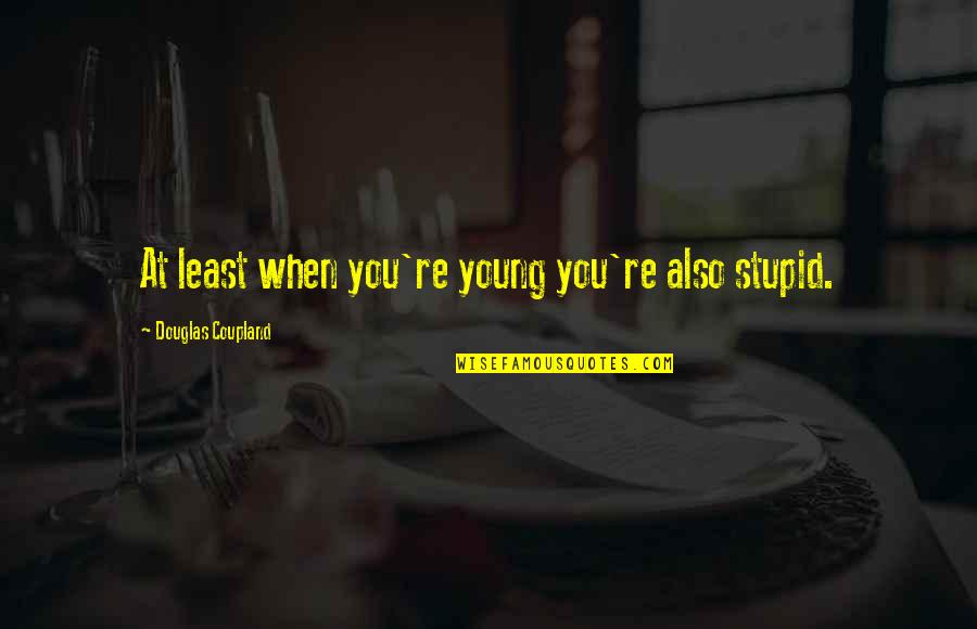 Hip Huggers Quotes By Douglas Coupland: At least when you're young you're also stupid.