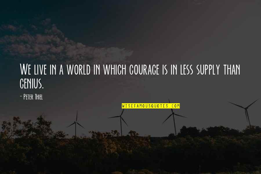 Hipperson Quotes By Peter Thiel: We live in a world in which courage