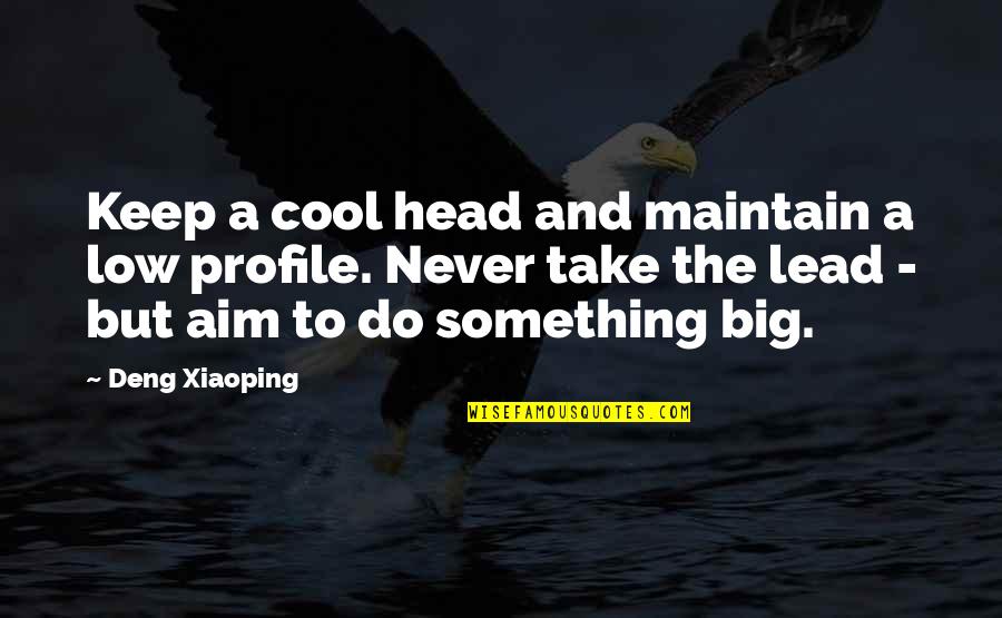 Hippocratic Quotes By Deng Xiaoping: Keep a cool head and maintain a low