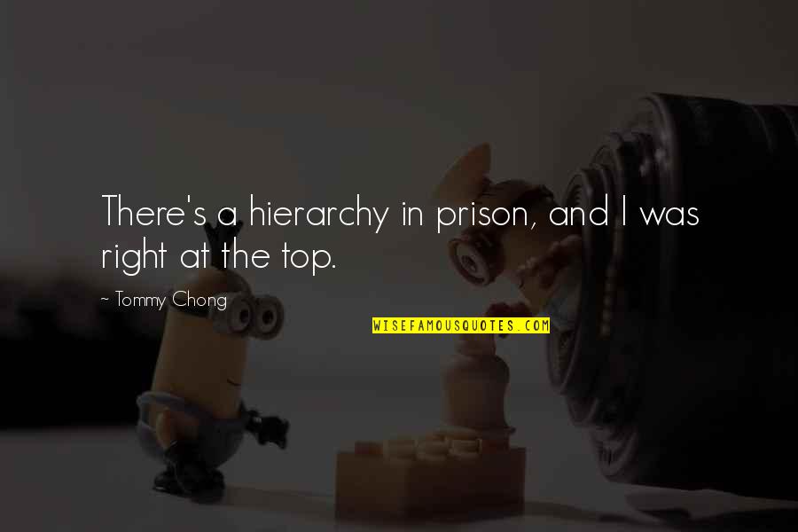 Hippodrome Waco Quotes By Tommy Chong: There's a hierarchy in prison, and I was