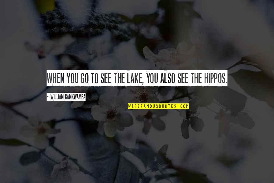 Hippos Quotes By William Kamkwamba: When you go to see the lake, you Hippos Quotes By William Kamkwamba: When you go to see the lake, you