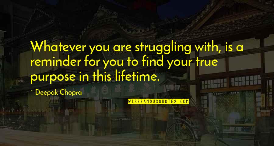 Hir'd Quotes By Deepak Chopra: Whatever you are struggling with, is a reminder