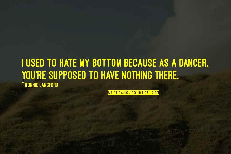 Hireshine Quotes By Bonnie Langford: I used to hate my bottom because as Hireshine Quotes By Bonnie Langford: I used to hate my bottom because as