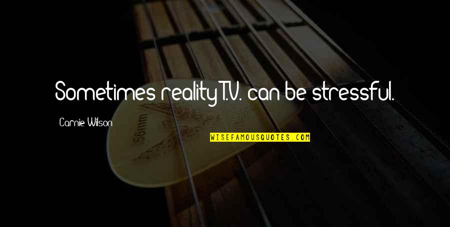 Hiring A Professional Quotes By Carnie Wilson: Sometimes reality T.V. can be stressful.