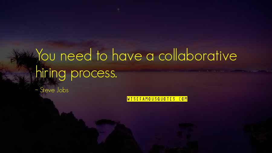 Hiring Quotes By Steve Jobs: You need to have a collaborative hiring process. Hiring Quotes By Steve Jobs: You need to have a collaborative hiring process.