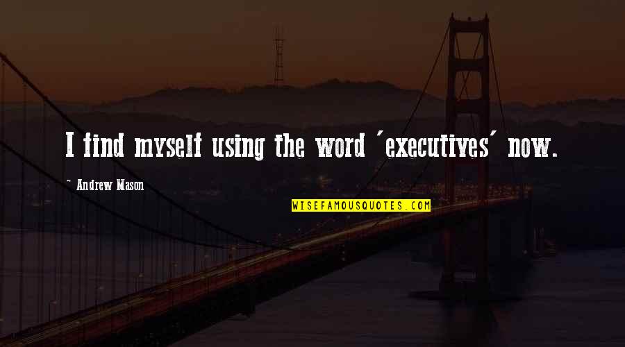 Hiromi Yamamoto Cia Quotes By Andrew Mason: I find myself using the word 'executives' now.