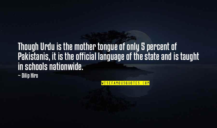 Hiro's Quotes By Dilip Hiro: Though Urdu is the mother tongue of only