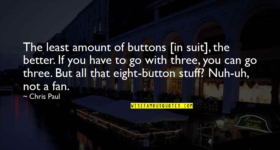 Hirschler Fleischer Quotes By Chris Paul: The least amount of buttons [in suit], the