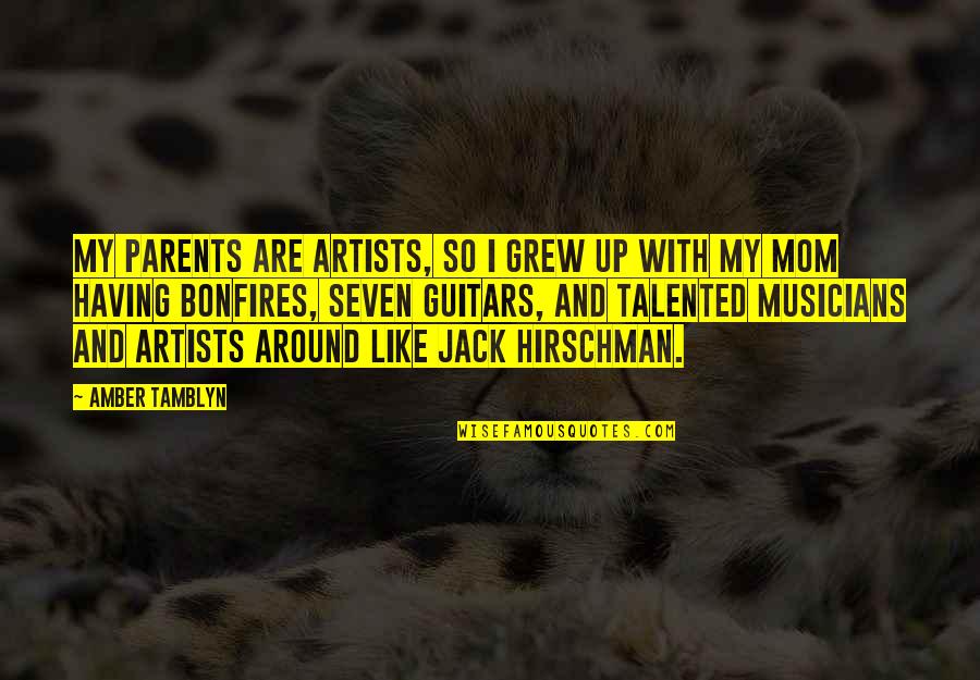 Hirschman Quotes By Amber Tamblyn: My parents are artists, so I grew up