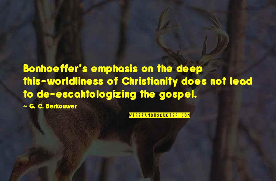 Hirschsprung Quotes By G. C. Berkouwer: Bonhoeffer's emphasis on the deep this-worldliness of Christianity Hirschsprung Quotes By G. C. Berkouwer: Bonhoeffer's emphasis on the deep this-worldliness of Christianity
