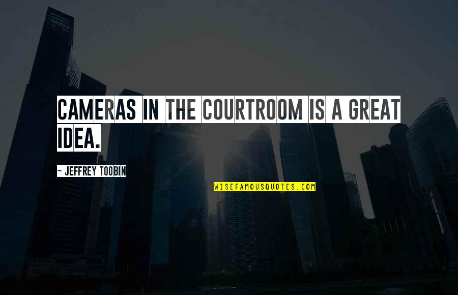 Hirshhorn Sculpture Quotes By Jeffrey Toobin: Cameras in the courtroom is a great idea.