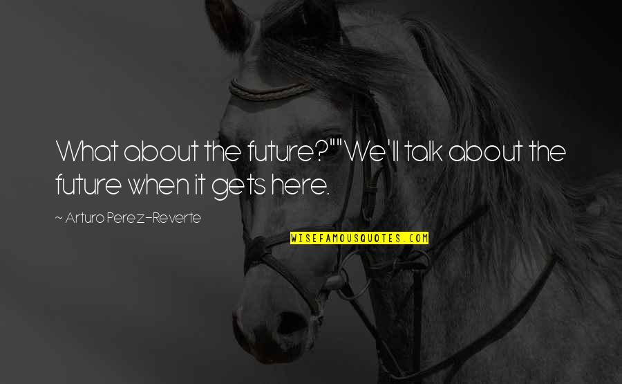 His Face Shine Quotes By Arturo Perez-Reverte: What about the future?""We'll talk about the future