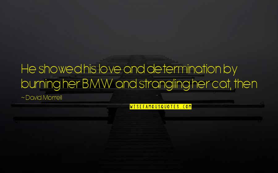 His Her Love Quotes By David Morrell: He showed his love and determination by burning