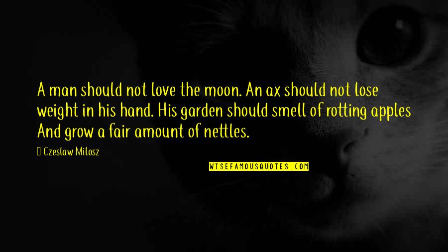 His Smell Quotes By Czeslaw Milosz: A man should not love the moon. An