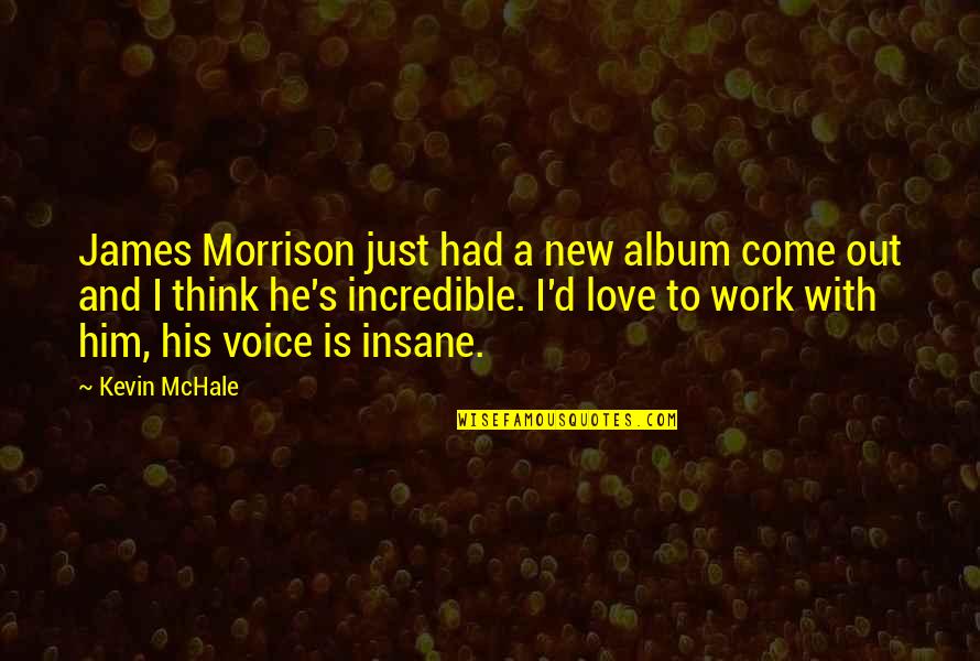 His Voice Quotes By Kevin McHale: James Morrison just had a new album come