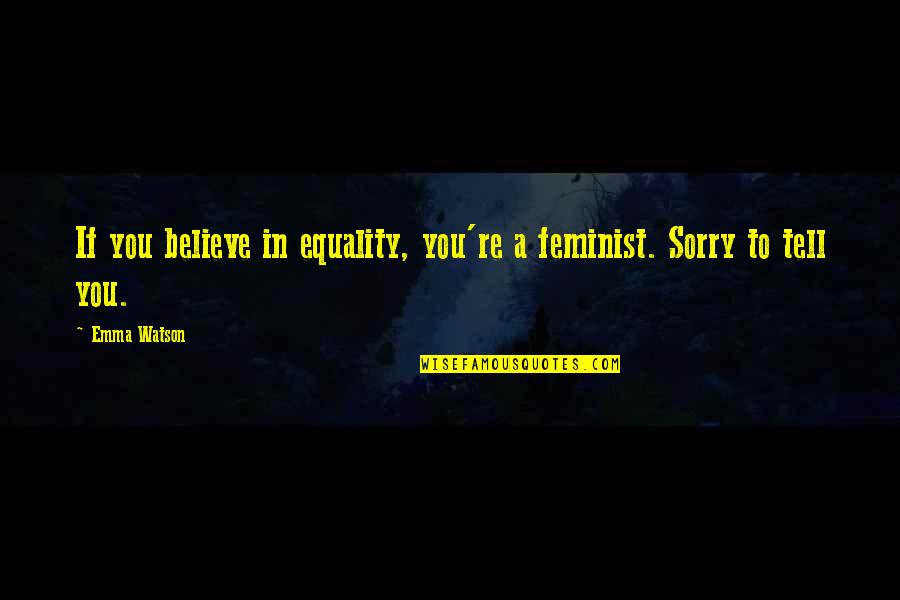 His Wow Moment Quotes By Emma Watson: If you believe in equality, you're a feminist.