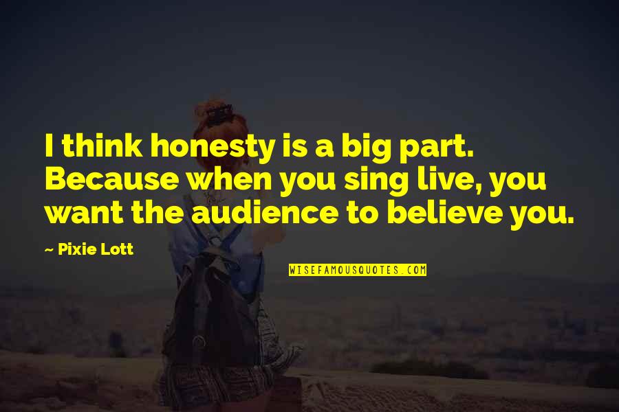 Hisap Buah Quotes By Pixie Lott: I think honesty is a big part. Because