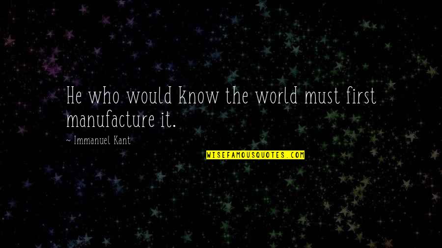 Hise Quotes By Immanuel Kant: He who would know the world must first