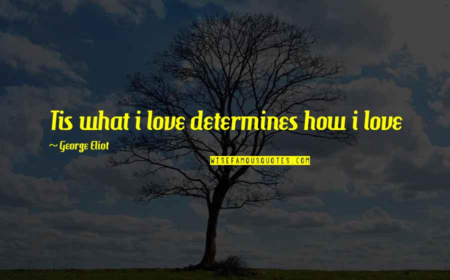 Hisskill Quotes By George Eliot: Tis what i love determines how i love