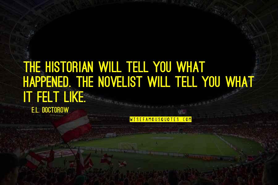 Historian Quotes By E.L. Doctorow: The historian will tell you what happened. The