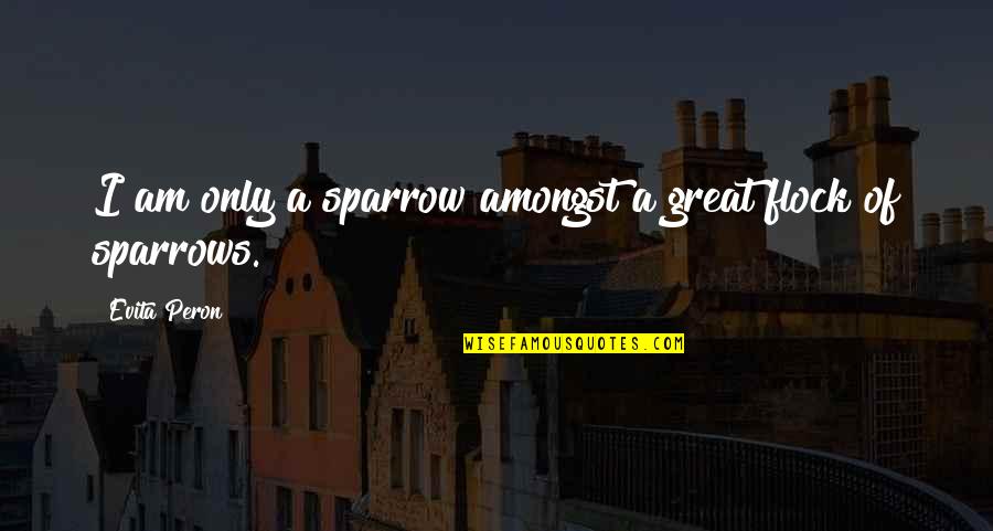 Historical Art Quotes By Evita Peron: I am only a sparrow amongst a great