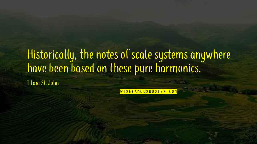 Historically Quotes By Lara St. John: Historically, the notes of scale systems anywhere have