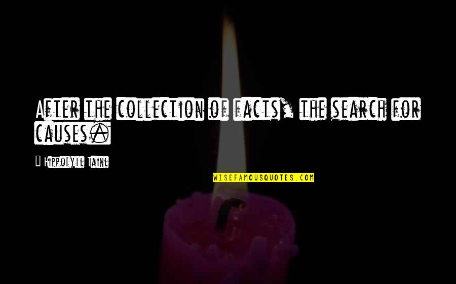 History After Quotes By Hippolyte Taine: After the collection of facts, the search for