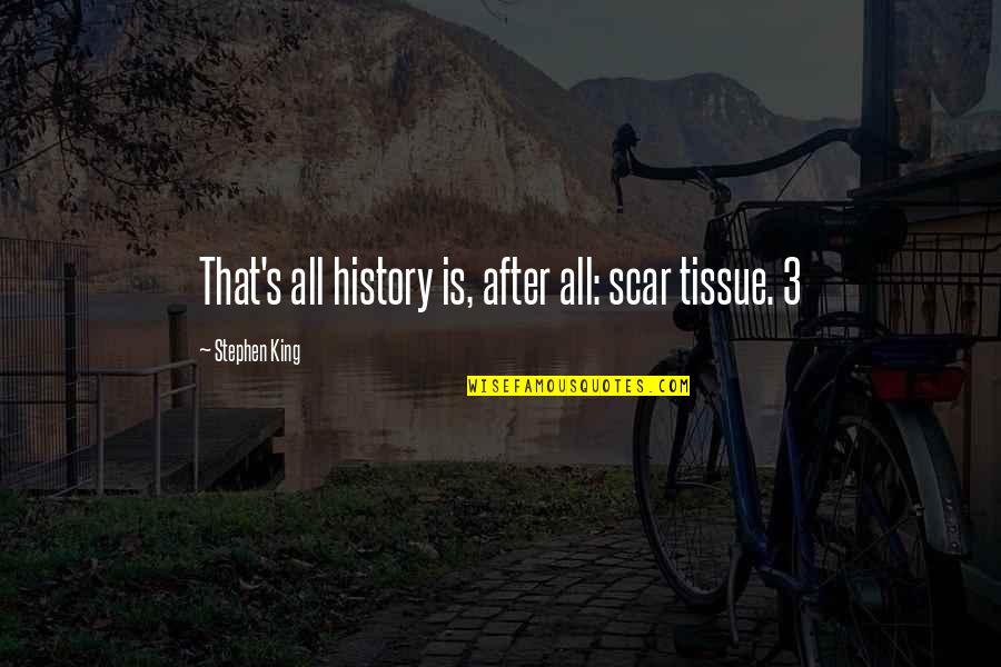 History After Quotes By Stephen King: That's all history is, after all: scar tissue.