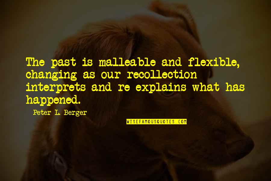 History And The Past Quotes By Peter L. Berger: The past is malleable and flexible, changing as