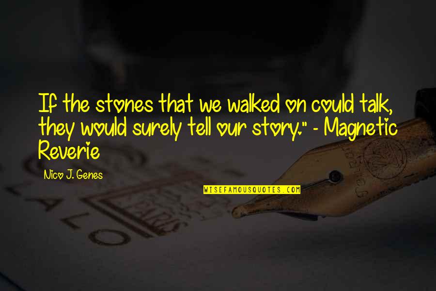 History Love Quotes By Nico J. Genes: If the stones that we walked on could