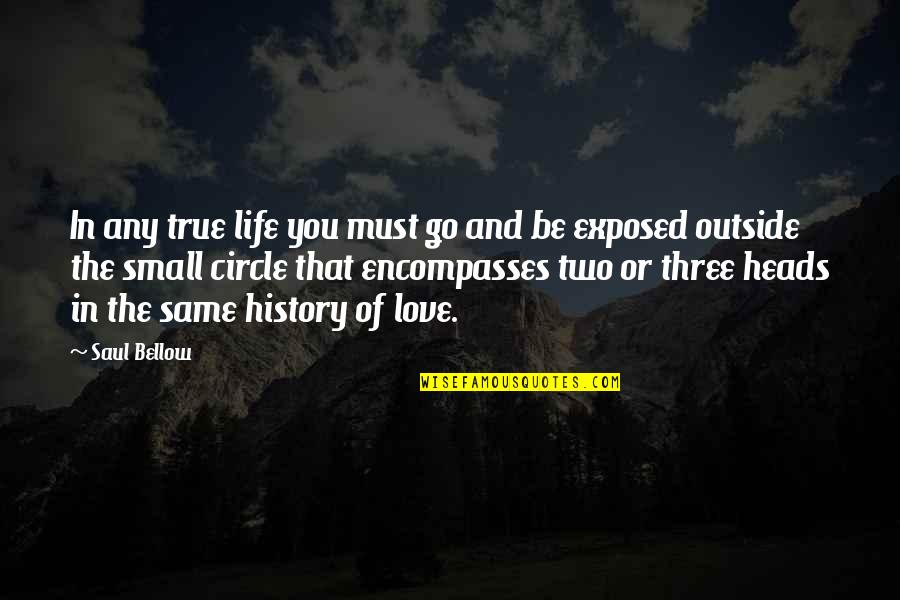 History Love Quotes By Saul Bellow: In any true life you must go and