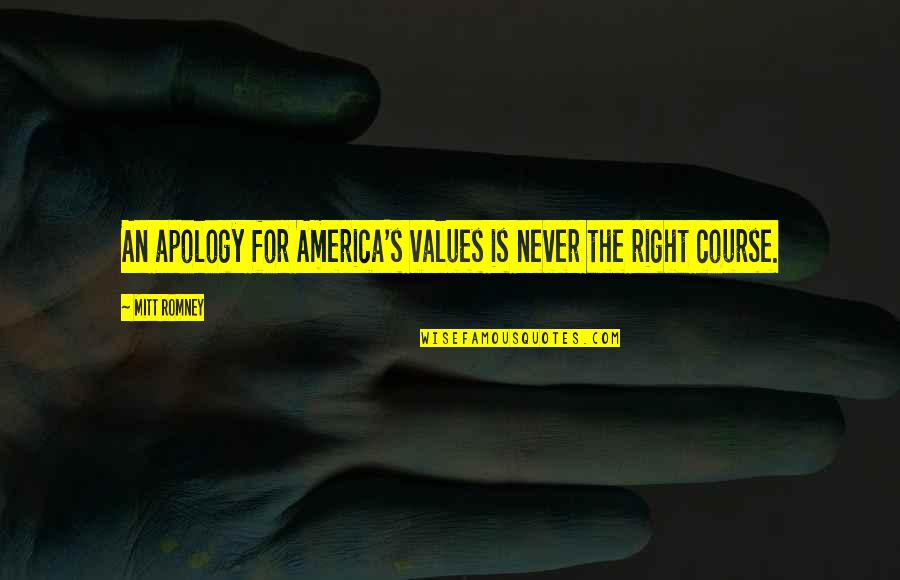 History Of The Internet Quotes By Mitt Romney: An apology for America's values is never the