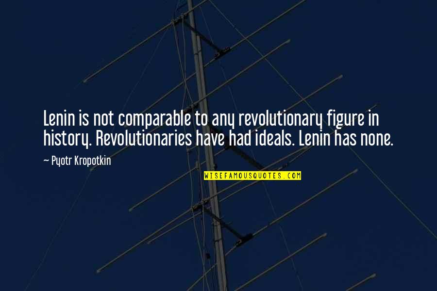 History Quotes By Pyotr Kropotkin: Lenin is not comparable to any revolutionary figure