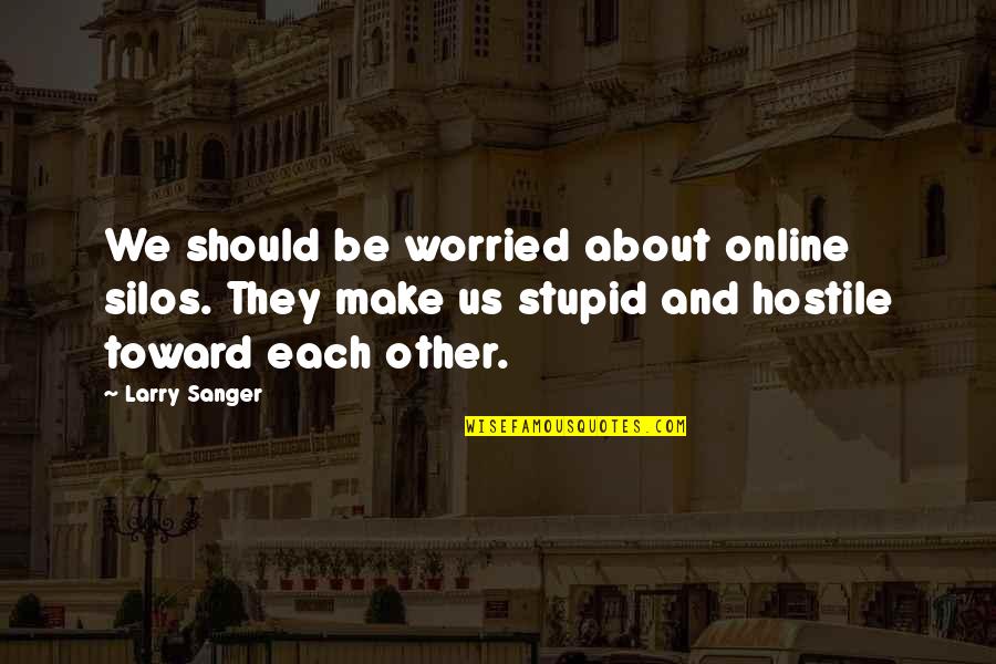 History Sea Faring Quotes By Larry Sanger: We should be worried about online silos. They