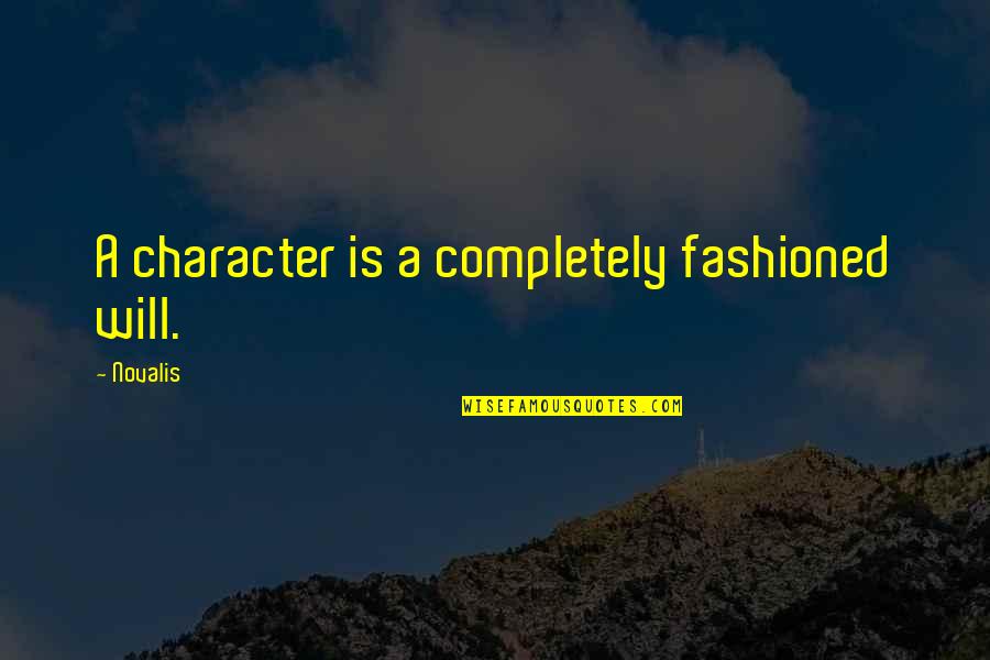 History Shapes The Future Quotes By Novalis: A character is a completely fashioned will.