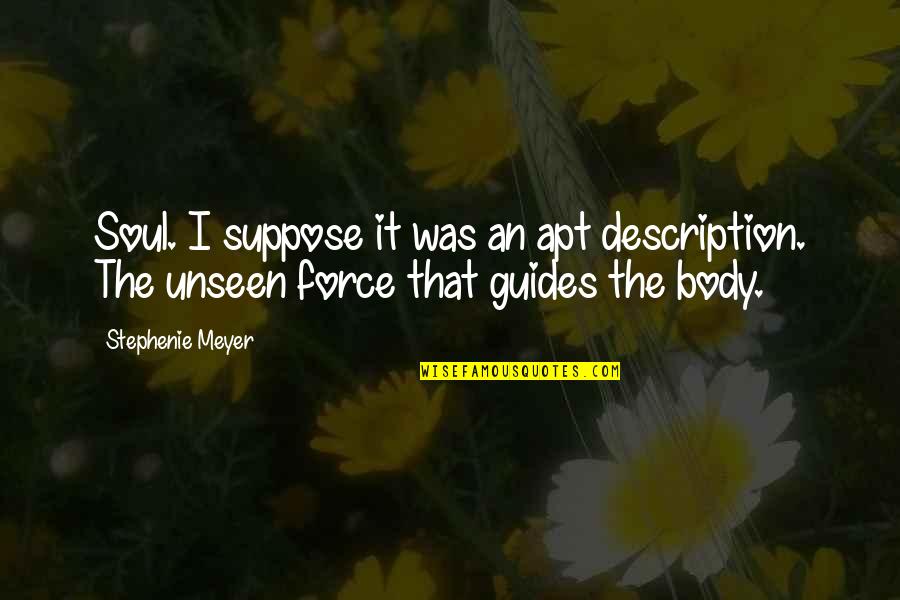 History To Repeat Itself Quotes By Stephenie Meyer: Soul. I suppose it was an apt description.