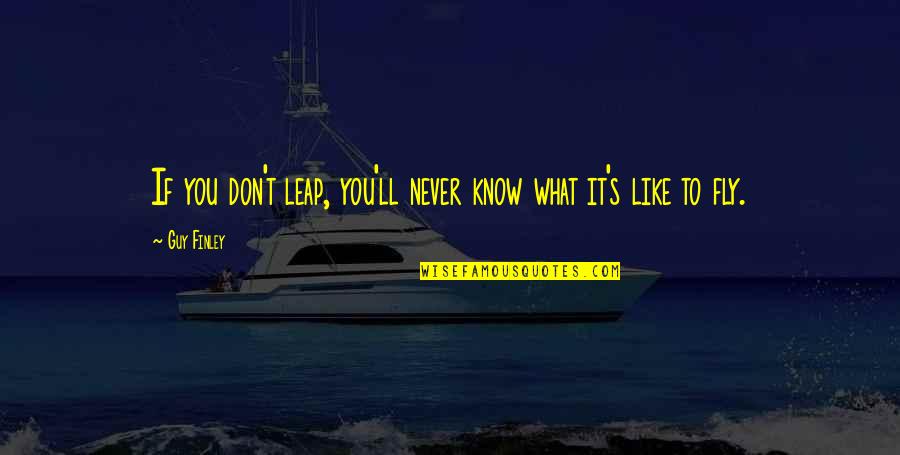 Hit And Quit Quotes By Guy Finley: If you don't leap, you'll never know what