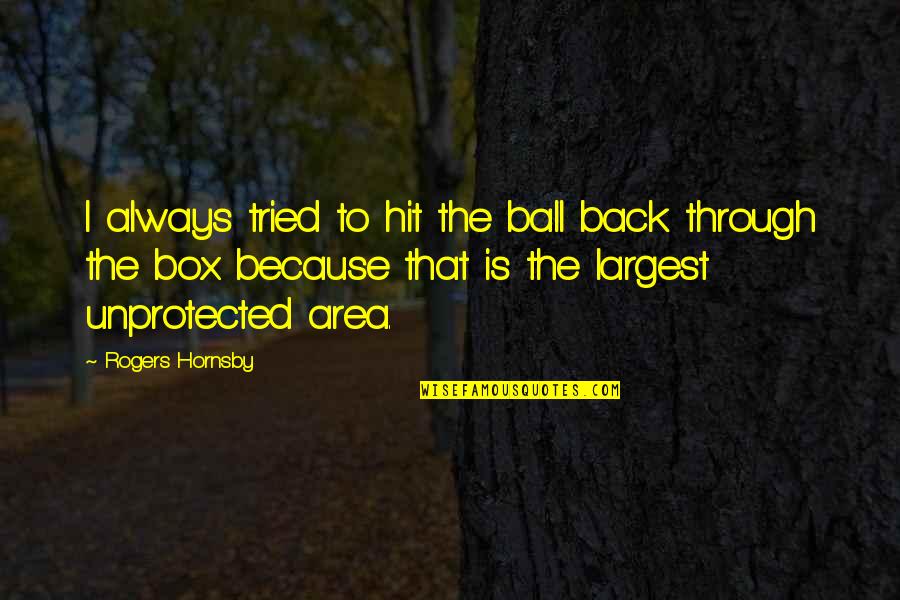 Hit Back Quotes By Rogers Hornsby: I always tried to hit the ball back