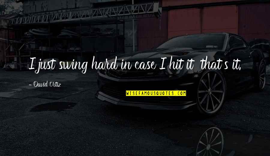 Hit It Quotes By David Ortiz: I just swing hard in case I hit Hit It Quotes By David Ortiz: I just swing hard in case I hit