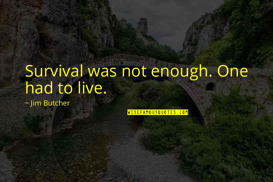 Hitaben Ne Quotes By Jim Butcher: Survival was not enough. One had to live.