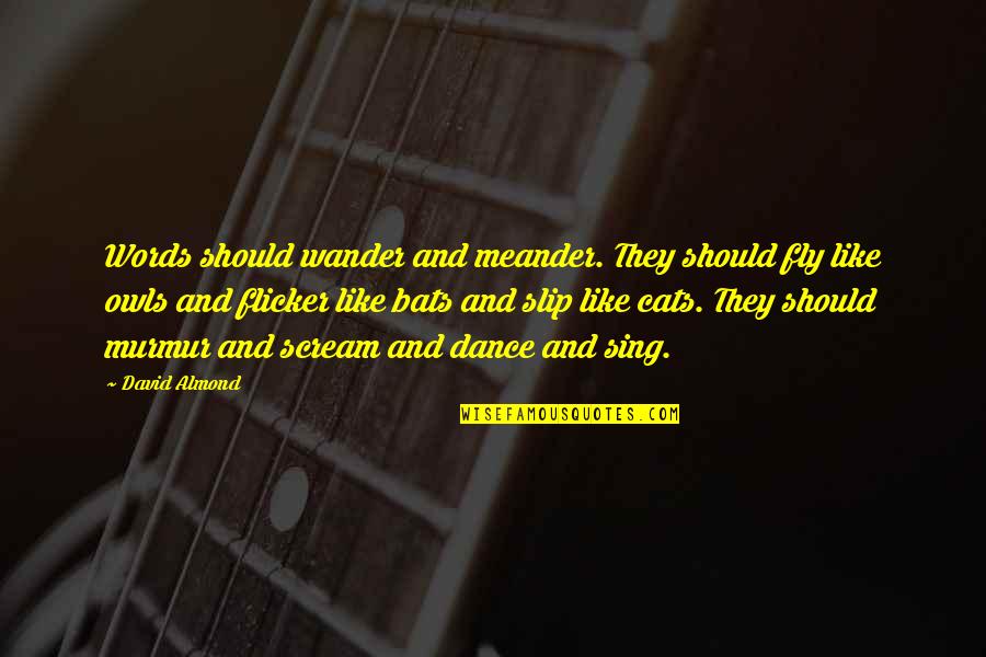 Hitarget Quotes By David Almond: Words should wander and meander. They should fly Hitarget Quotes By David Almond: Words should wander and meander. They should fly