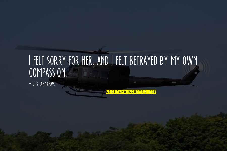 Hitch Your Wagon To A Star Quote Quotes By V.C. Andrews: I felt sorry for her, and I felt