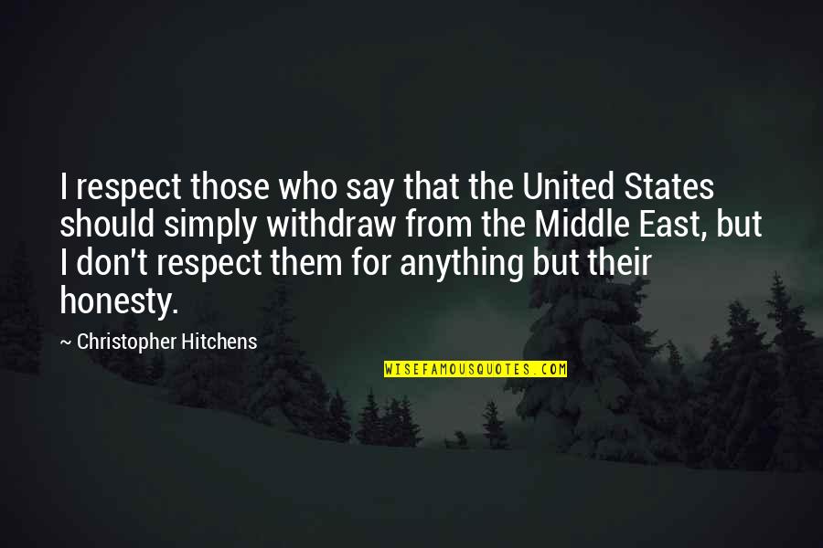 Hitchens's Quotes By Christopher Hitchens: I respect those who say that the United