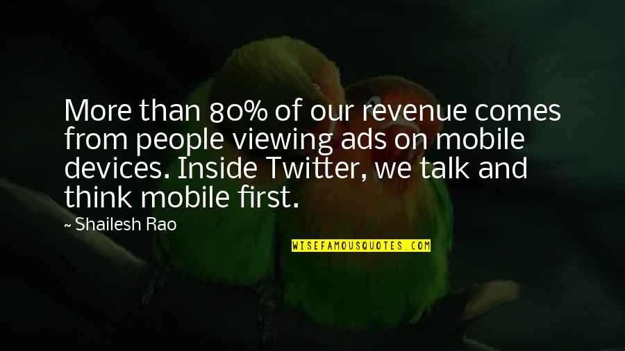 Hitchhiker's Guide Mice Quotes By Shailesh Rao: More than 80% of our revenue comes from