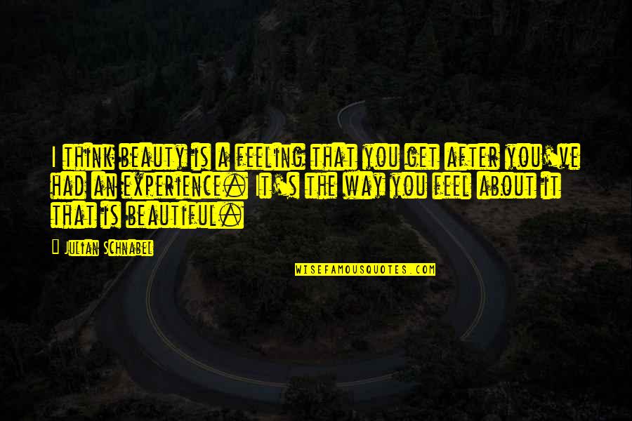 Hitchhikers Guide To The Galaxy Whale Quotes By Julian Schnabel: I think beauty is a feeling that you