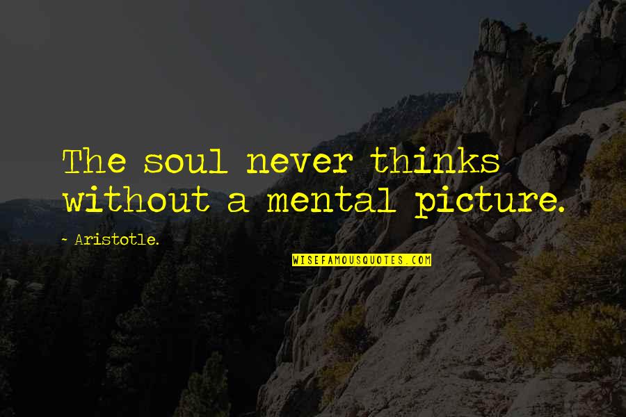 Hitchons Pump Quotes By Aristotle.: The soul never thinks without a mental picture.