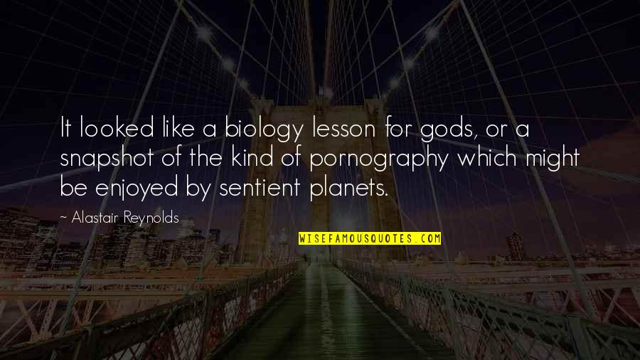 Hitesh Bhasin Quotes By Alastair Reynolds: It looked like a biology lesson for gods,